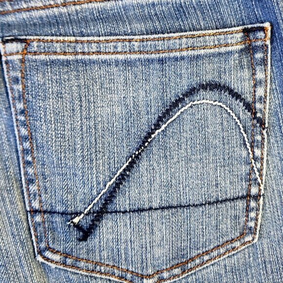 GUESS  Venice Flare Jeans Women 24 W x 31 L- Low Rise Retro Boot Cut Blue Denim - Picture 7 of 13